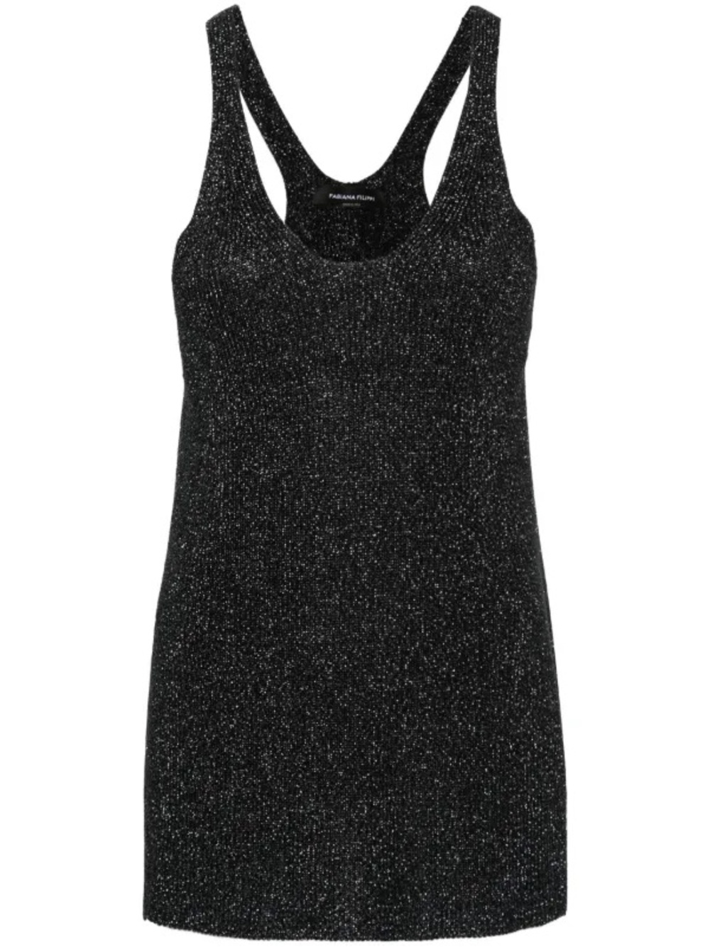 CHOICE | Vintage Black Shimmer Fitted Tank | One Size | Metallic Knit